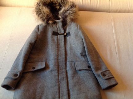 Пальто зимнее zara 125 см