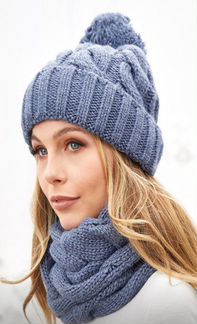 Шапка и снудс косами.На заказ