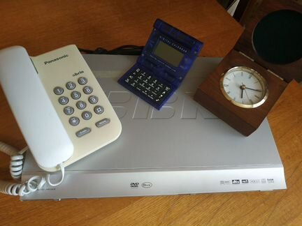 DVD, телефон Panasonik, часы