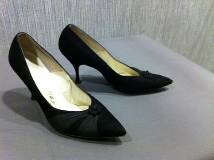 Туфли чёрные на небольшом каблуке(винтаж, 60-е гг