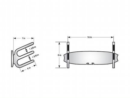 Держатель для водных лыж на катер