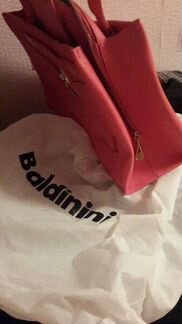 Продам коралловую кожаную сумку Baldinini (балдини