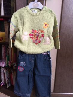 Кофточка и джинсики на 6-12 мес