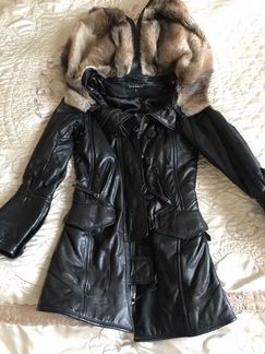 Женское кожаное пальто