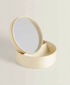 Zara Home круглая деревянная шкатулка с зеркалом
