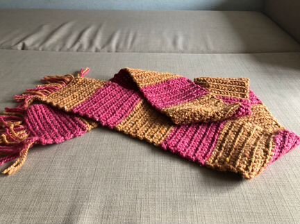 Шарф Гриффиндор Гарри Поттер грубая вязка