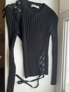 Топ zara со шнуровкой