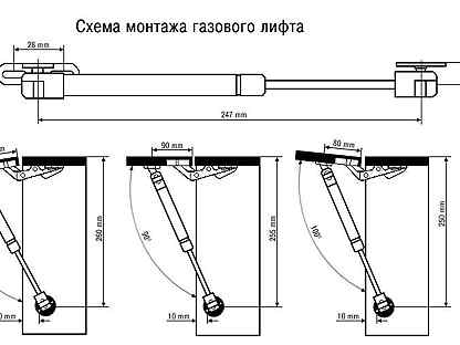 Установка мебельного газлифта инструкция и схема