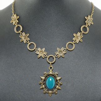 Колье Папоротник (зеленый агат)