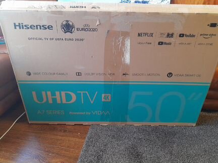 Hisense 50A7500F 4K SmartTV новый Гарантия Чек