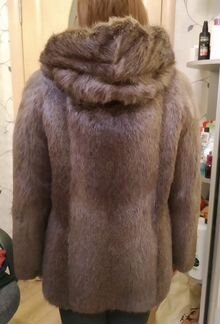 Шуба нутрия с капюшоном