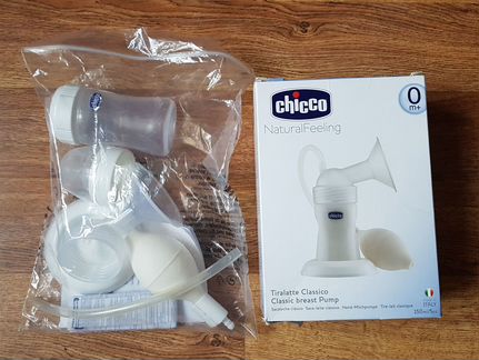 Chicco молокоотсос + вкладыши для груди