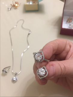 Комплект из серебра 925 бриллиантовый циркон