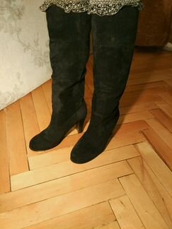 Сапоги замшевые женские