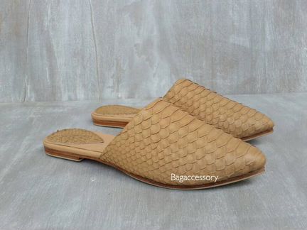 Мюли из натуральной кожи питона