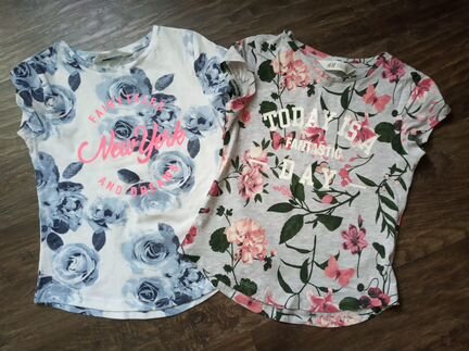 Новые футболки H&M, la redoute р.128, р.134