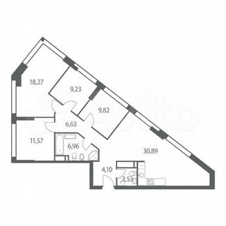 4-к квартира, 100 м², 30/51 эт.