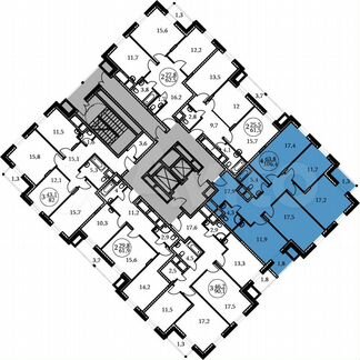 4-к квартира, 106.4 м², 12/17 эт.