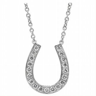 Золотая подвеска подкова с бриллиантами 0.7 ct