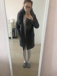Пальто с натуральным мехом 42-44р