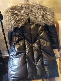 Пуховик кожаный,новый